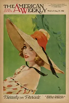 Sensual Prints: David Wright woman in a wide-brimmed hat