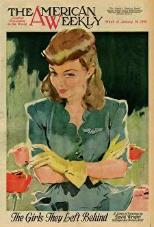 Images Dated 17th October 2011: David Wright woman with yellow gloves in a garden