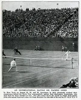 Australasian Prints: Davis Cup tennis match, McLoughlin v Brookes, New York