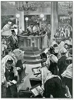 Day of Atonement at Houndsditch Synagogue, London 1901