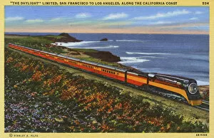 Images Dated 11th July 2017: Daylight Train on the coast, California, USA