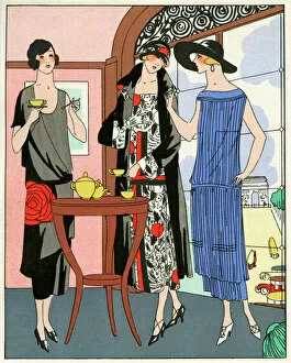 Images Dated 11th April 2012: Three daytime outfits by Drecoll, Poiret and Jenny