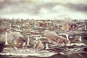 Jutland Prints: Daytime scene, Battle of Jutland, WW1