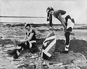Dazzle style fashion on the beach, 1919