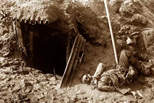 Dead German soldier, Beaumont-Hamel, France, November 1916