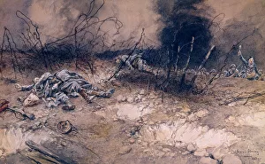Dead soldiers on battlefield, WW1