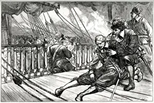 1650s Prints: Death of Admiral Maarten Van Tromp during the Battle of Scheveningen, 31 July 1653