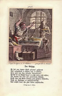 Miser Prints: Death bursts into the strong room of a Miser