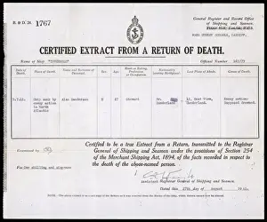 Inverness Prints: Death Certificate 1941