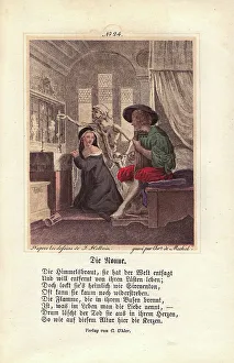 Holbein Prints: Death extinguishes the candles on an altar