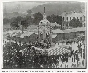 Placing Prints: Death of Late Queen Victoria - Placing Wreaths in Hong Kong