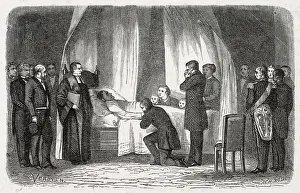 Images Dated 7th May 2021: The death of Leopold I, uncle of queen Victoria and first king of Belgium. Date: 1865