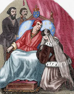 Regime Prints: Death of Louis XI of France (1423-1483). Colored