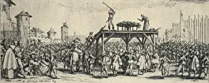 Sins Prints: Death penalty. Tied to a cart wheel, the condemned