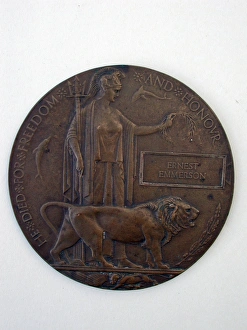 Images Dated 23rd January 2007: Death Plaque in the name of Ernest Emmerson