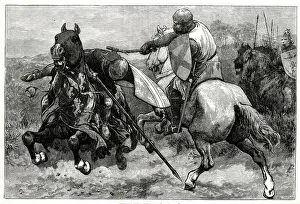 Conflict Prints: Death of Sir Henry de Bohun, killed by Robert Bruces axe at the Battle of Bannockburn