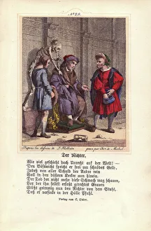 Holbein Prints: Death snatches the staff of office from