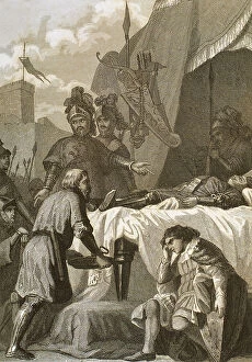 Rodrigo Collection: Death of the spanish nobleman El Cid (c. 1043-1099)