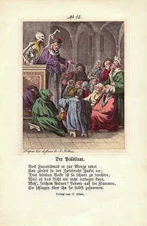Stole Prints: Death stands behind the Preacher and holds