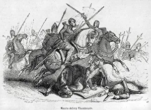 Huns Prints: Death of Visigothic king Theodoric I during battle