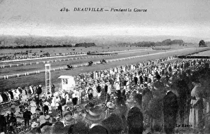 Images Dated 13th June 2017: Deauville racecourse with race in progress, France