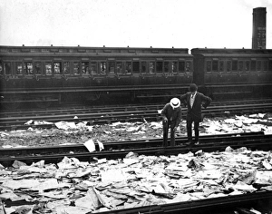 Images Dated 6th February 2012: Debris following Llanelli railway strike riots, Wales