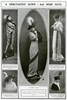 Plumes Prints: Debutante women modelling the lastest fashion 1913