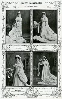 Headdresses Collection: Debutantes court gowns of 1905