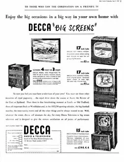 Adverts Gallery: Decca television advertisement - 1953 Coronation