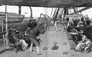 Steamship Prints: Deck Quoits on board a P. &O. Steamer, 1890