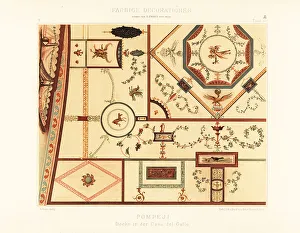 Ernst Wasmuth Prints: Decorated ceiling in the Casa del Gallo II, Pompeii, Italy