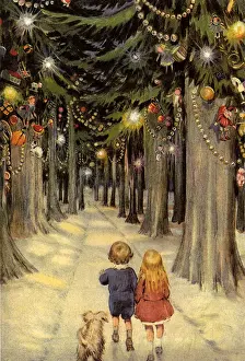 X Mas Prints: Decorated Forest