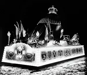 Decorated illuminated Coronation tram, Burnley