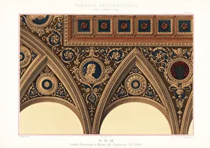 Ernst Wasmuth Prints: Decorated vault, Monastery of the Penitenzieri, 16th century