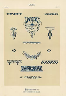 Decorations from the pottery of Lille, France