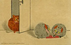 Decorative cat & mice