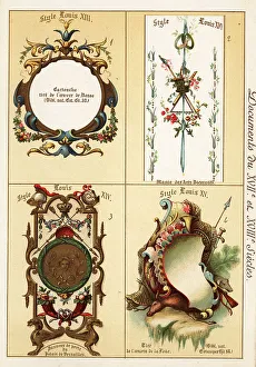 Decorative features from the eras of Louis XIII, Louis XIV and L