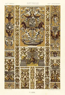 Dufour Prints: Decorative paintings, Apollo Gallery, Louvre, 17th century