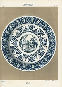 Faience Gallery: Decorative plate from Rouen, France
