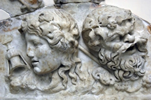 Images Dated 25th August 2007: Decorative relief carved in marble with Dionysius and Silenu