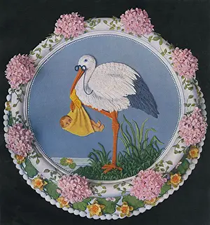 Storks Prints: Decorative Stork Christening Cake