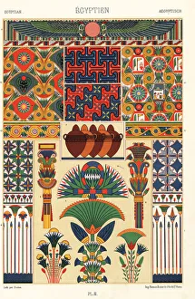 Decorative wall paintings from ancient Egypt