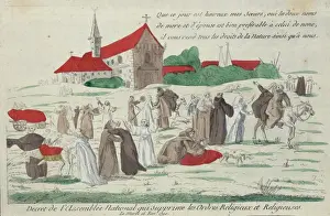 Religieuses Prints: Decret de l assemblee national qui supprime les ordres relig