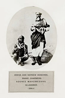 Ethnographic Collection: Deena and nephew Hosinee, snake-charmers, Allahbad