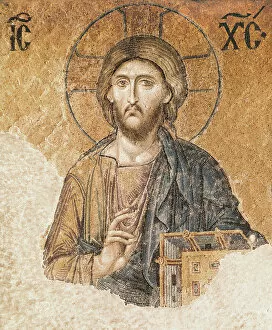 Images Dated 12th December 2012: Deesis Mosaic. 13th c. TURKEY. Istanbul. Hagia