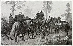 Generals Prints: After the defeat of the French army at Sedan, Napoleon III is greeted by Bismarck