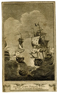 Images Dated 14th August 2017: Defeat of the French Fleet by Vice Admiral Hotham