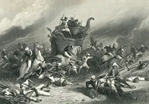 Mutiny Prints: Defeat of the Peishwa's Army before Jhansi by General Rose