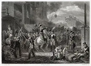 Clichy Prints: DEFENCE OF PARIS Marechal Moncey organises resistance at the Barriere de Clichy