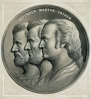Washington Collection: Defender, martyr, father - U. S. Grant, A. Lincoln, G. Washin
